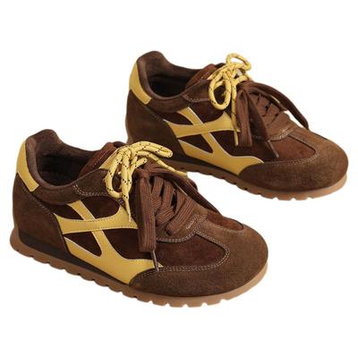 星期六德训鞋女款2025新冬季平底板鞋子加绒保暖内增高运动勃肯鞋