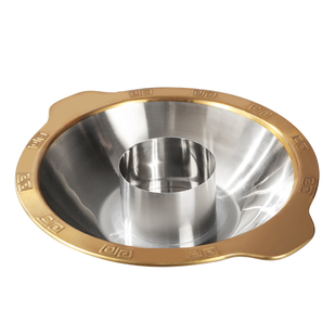 重庆火锅锅具镀金商用电磁炉专用平底子母锅鸳鸯火锅盆加厚不锈钢