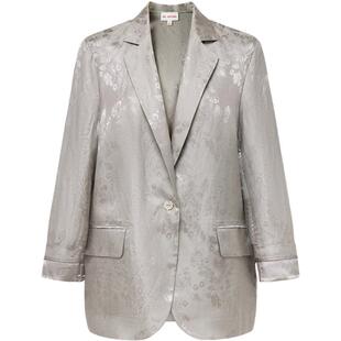 EP雅莹2025春季新款女装 亚麻混纺提花垂感松紧腰直筒阔腿裤6467A