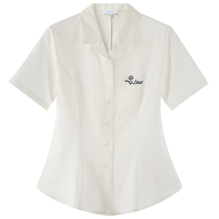 舞鸥原创JK开襟短袖衬衫女日系学院风收腰款西装领荷叶边夏季上衣