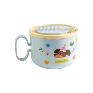 可爱不锈钢泡面碗家用2026新款高颜值女生宿舍大容量带盖沥水面碗