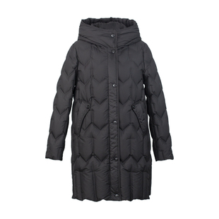 HONRN/红人休闲中长款连帽防风鸭绒羽绒服外套女冬季HI59YR106