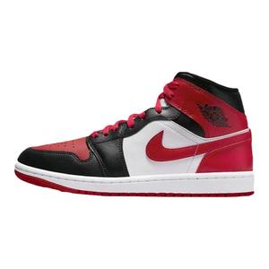 Air Jordan AJ1 Mid黑红白黄印花米蓝喜庆耐克复古篮球鞋中帮男女