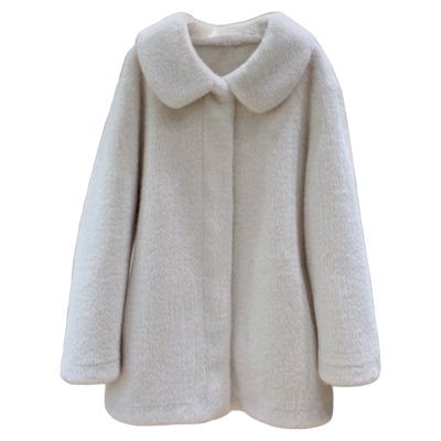 水貂绒翻领环保皮草女冬毛毛外套