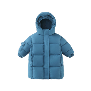 [三防蓄热]齐齐熊宝宝中长款羽绒服男童保暖加厚儿童新年红色冬款