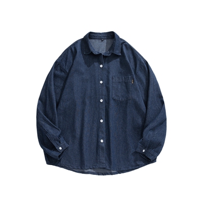 翻领长袖美式潮牌百搭衬衫