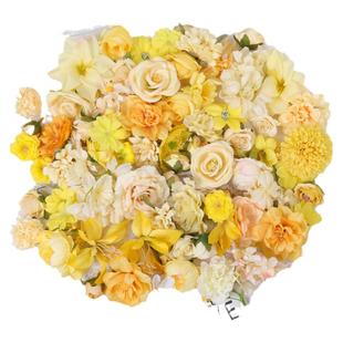 桔黄色系仿真花朵 绢花手工diy簪花花环头饰材料 花艺素材装饰花