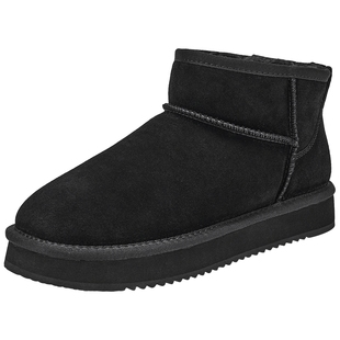 热风男鞋2025年冬季新款男士休闲靴户外雪地靴加绒加厚保暖短筒靴