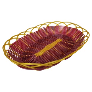 包邮仿藤食品蓝火锅蔬菜水果篮ktv碟子面包油炸筐手工编织盘