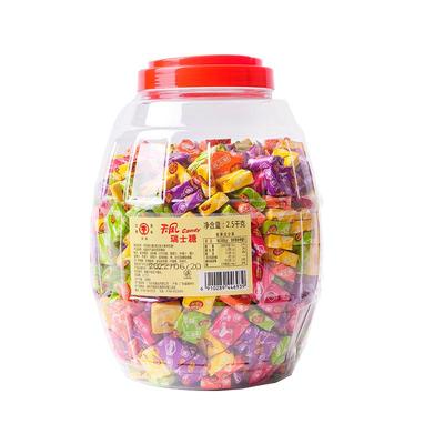 天凤瑞士糖5斤桶装高颜值水果糖