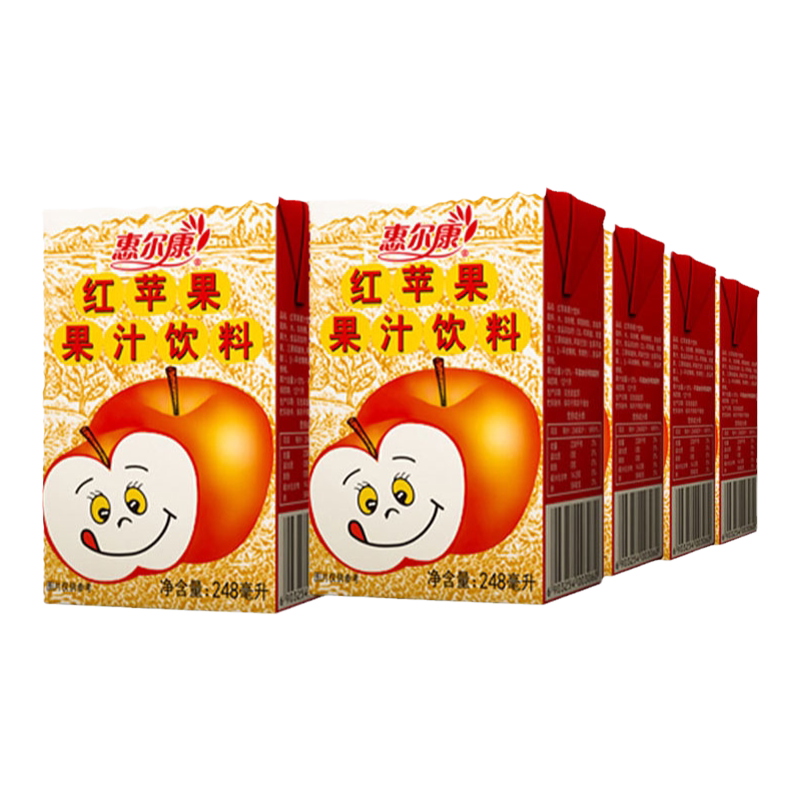 红苹果惠尔康果汁24盒饮料老款网红童年200ml*12盒装整箱夏季解腻
