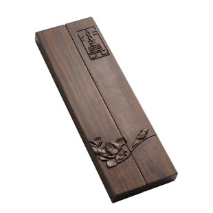 黑紫檀木书法镇纸原木浮雕工艺压纸条红木镇尺实木文房四宝压书石创意神器书镇毛笔字宣纸专用文镇木摆件用品