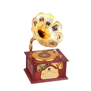 上链留声机复古八音盒音乐盒创意摆件装饰送女友女生儿童生日礼物