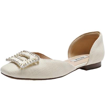 百丽大方扣包头凉鞋女夏新轻便平底浅口中空绝美凉单鞋BCM33BK6