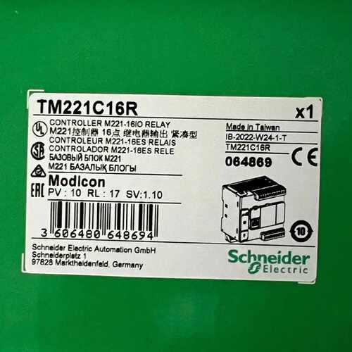 议价TM221C16R/TM221C16T施耐德PLC一体型可编程逻辑控制器16点IO