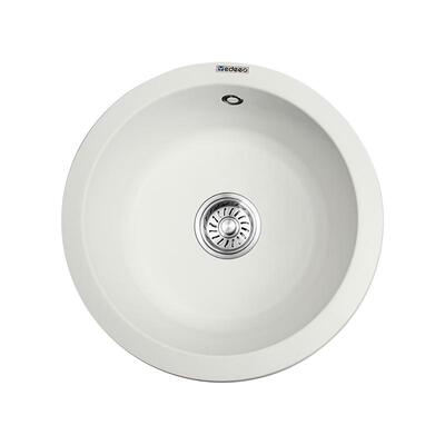 奶油风石英石水槽圆形吧台