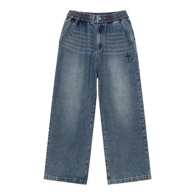 BJHG加厚直筒牛仔裤复古宽松长裤