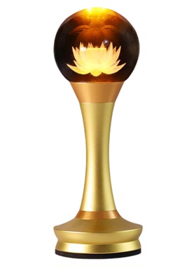 水晶球莲花灯家用佛前财神灯供奉