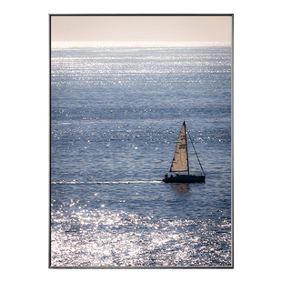 一帆风顺客厅极简沙发背景墙装饰画肌理油画布高级感入户玄关挂画