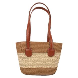 蜗牛爬爬家法式手工草包女2025新款海边沙滩时尚编织手提包水桶包