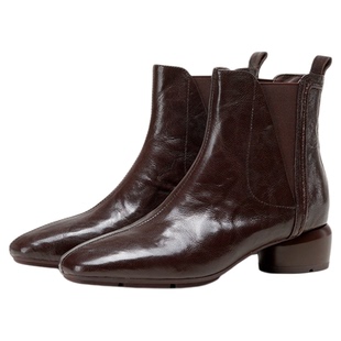 millies妙丽女靴2025年冬季新款加绒切尔西靴粗跟方头时装靴短靴