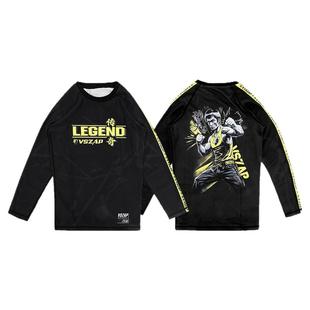 VSZAP巴西柔术李小龙紧身防磨衣JIU JITSU压缩速干运动长袖T恤MMA