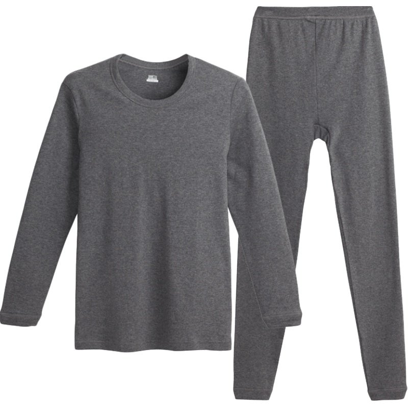 三枪纯棉保暖内衣男套装本命年红色厚款男士秋衣秋裤女大红21844