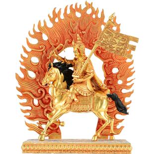 欧斯特《格萨尔王铜像摆件》西藏全铜镀金雕花客厅桌面工艺品摆件