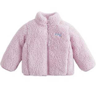 [抗静电]马克珍妮男女童双面舒棉绒立领外套春秋款上衣红色231288