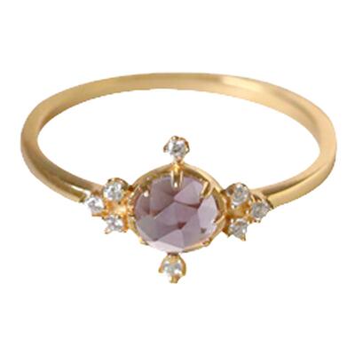 戒指925纯银紫水晶精灵可爱女