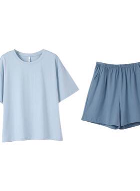 安之伴夏季纯棉简约短袖家居服
