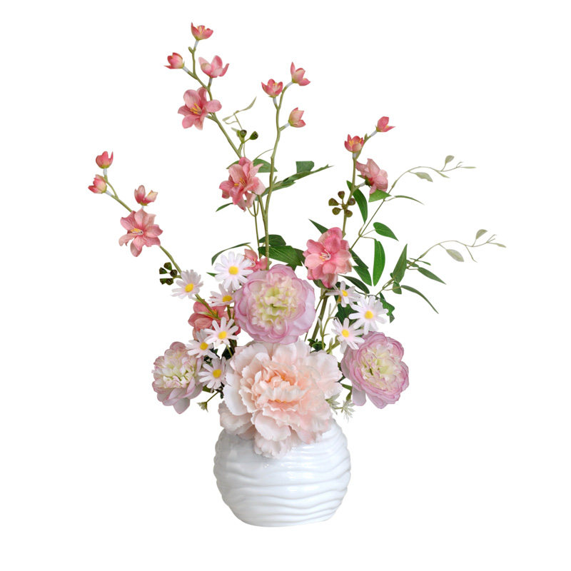 《芳菲》小清新仿真花假花客厅摆设餐桌摆花绢花装饰品花瓶插花艺