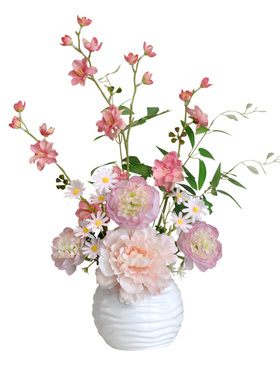 《芳菲》小清新仿真花假花客厅摆设餐桌摆花绢花装饰品花瓶插花艺