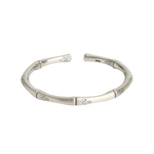 宫里上新竹节银手镯女款足银999纯银镯子古法新中式妈妈生日礼物