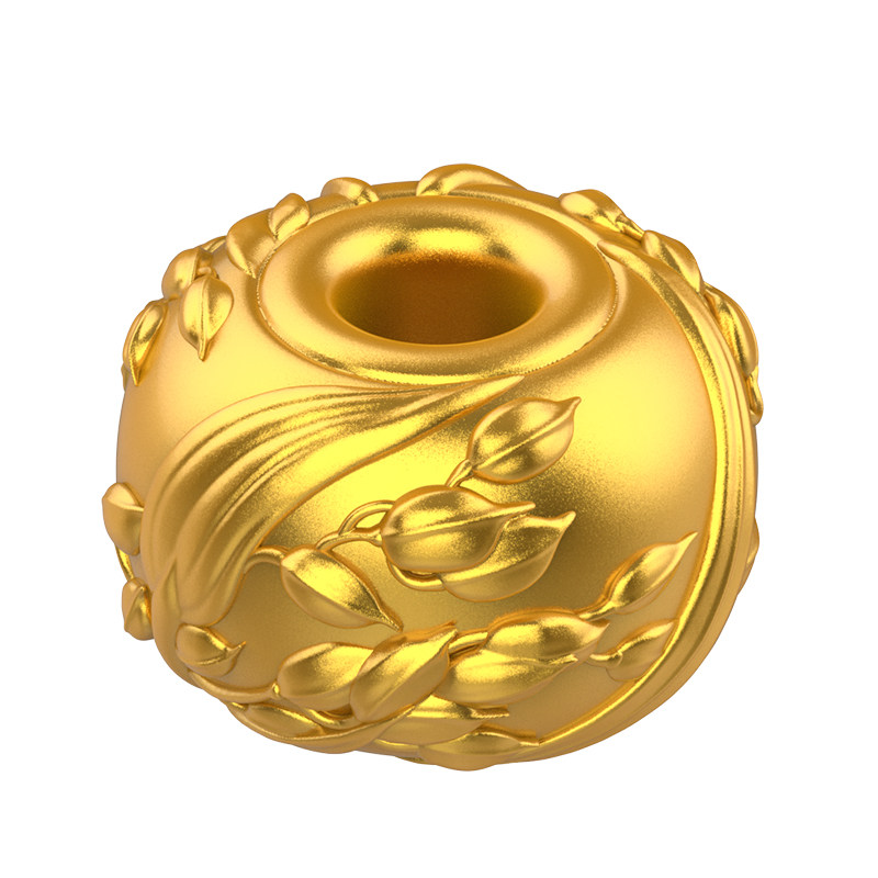金米黄金手链岁岁平安算盘珠