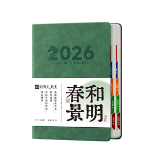2026全年日程本计划表新款定制笔记本子工作日志日记本日历记事本自律打卡效率手册时间管理手账高颜值ins风