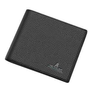 稻草人头层牛皮钱包男2025新款真皮简约皮夹多卡位票夹短款钱夹潮