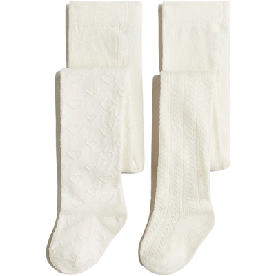 HM童装儿童女童袜子2件装冬季精细针织时尚裤袜0291333