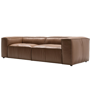 极简概念/九头牛沙发/法式复古豆腐块真皮客厅中古风模块头层牛皮