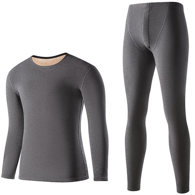 保暖德绒中领简约男士防寒打底衫