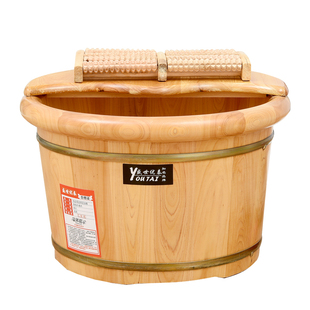 保温泡脚桶木质家用木桶洗脚桶泡脚盆木盆过小腿实木足浴按摩神器