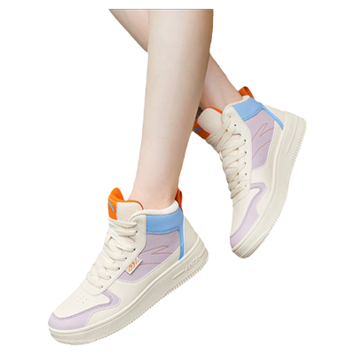 高帮板鞋安踏秋冬季女士高帮板鞋