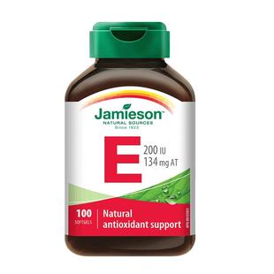 jamieson健美生维生素E软胶囊非小麦胚芽油生育酚维E100粒高含量