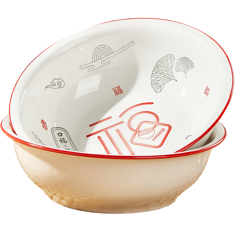 福字大汤碗家用10寸陶瓷酸菜鱼大盆碗大号大码盛汤碗加厚防烫汤古