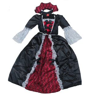 儿童万圣节服装女童男童女巫吸血鬼cos公主王子伯爵表演演出衣服