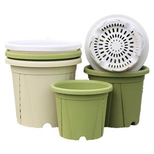 青山三代控根盆栽龟背竹绿萝大口径高花盆塑料树脂透气加仑盆家用