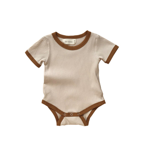 2021春夏belbow莫代尔棉超舒适螺纹高端复古儿童短袖哈衣