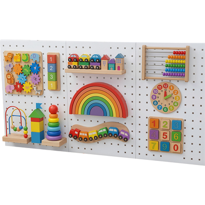 巧乐熊蒙氏围栏忙碌板洞洞板玩具