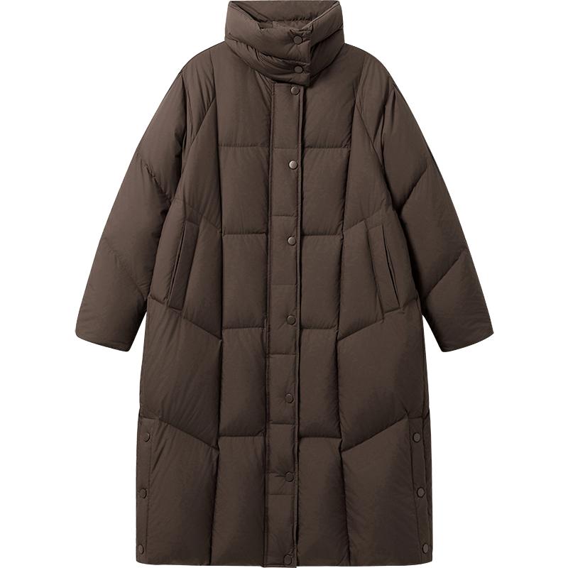 播冬季休闲时尚立领羽绒服女宽松洋气长款外套DDR4RD5164