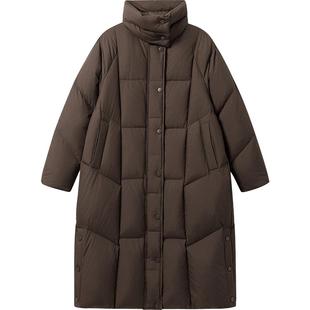 播休闲时尚立领羽绒服女冬季宽松洋气长款外套DDR4RD5164